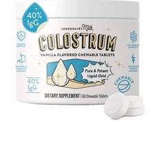 Legendairy Milk Colostrum Chewables Vanilla Digestive Health Bloating 60ct
