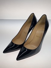 CHRISTIAN LOUBOUTIN Pumps Heel Sandal Black Leather EU:35.5 Shoes