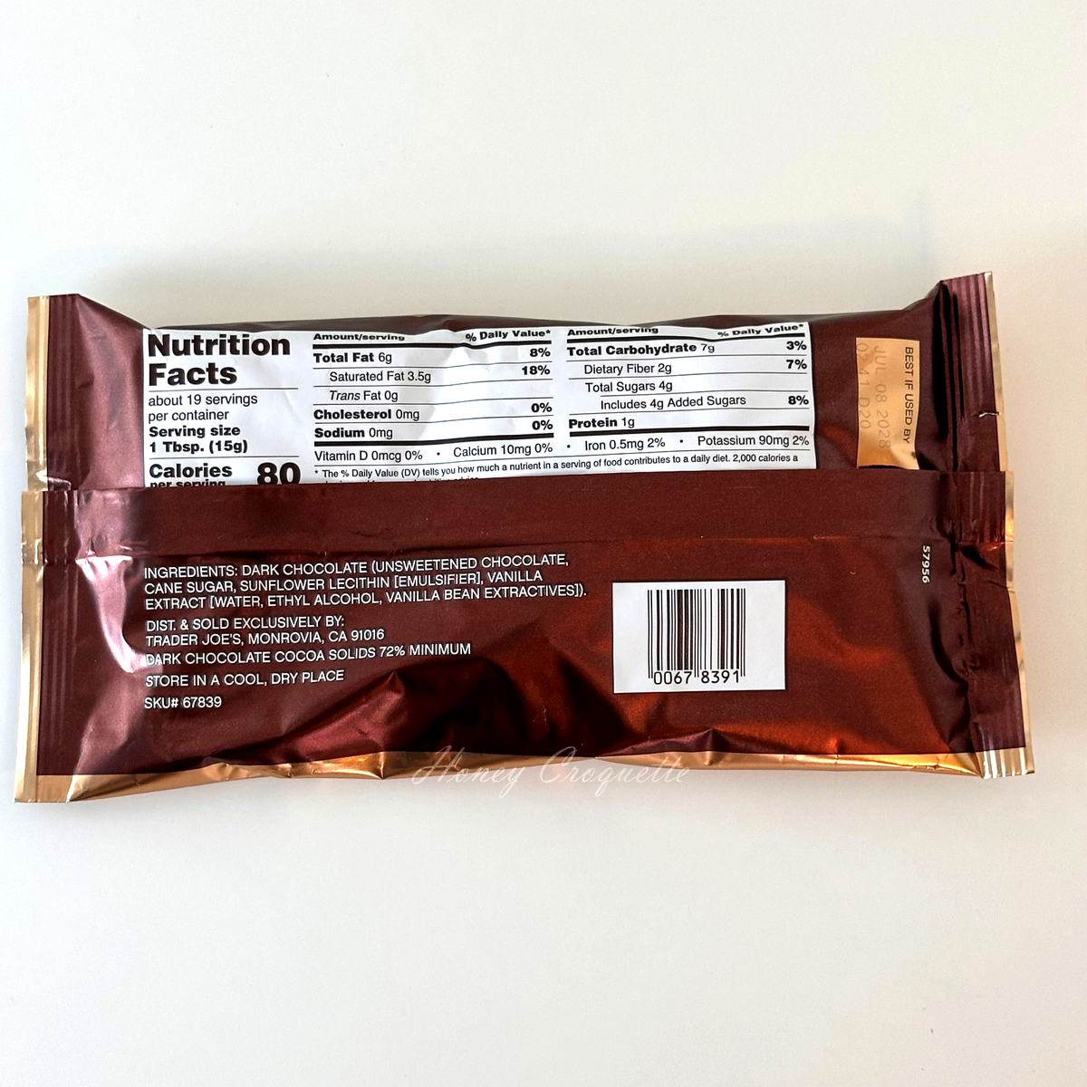 2 Pack Trader Joe's 72% Cacao Dark Chocolate Baking Chips 10 oz