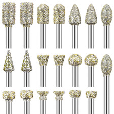60 Grit Diamond Grinding Bits Compatible with Dremel Rotary Tool, 20 Pcs Stone