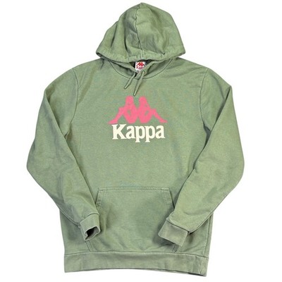 Kappa Authentic Malmo 2 Logo Hoodie Men s X-Large Olive Green Omini Pink Logo