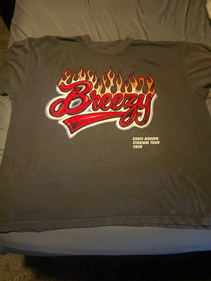 Chris Brown Breezy R&B Tour 2026 Gray Graphic Tee Men s Big & Tall 3XL