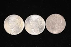 LOT OF 3 COINS US 90% SILVER DOLLAR PEACE MORGAN FREE SHIP NR!