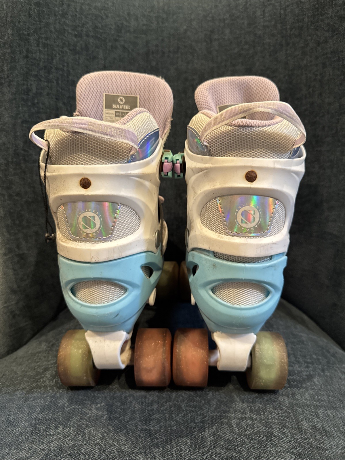 Sulifeel Roller Skates Size 13-3 Medium Kids Adjustable Light Up Wheels - Used