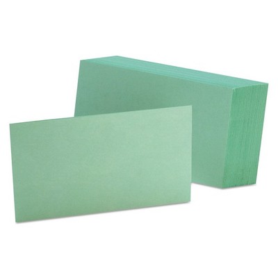 Oxford Blank Color Index Cards, 3'' x 5'', Green, 100 Count (Pack of 1), Green 