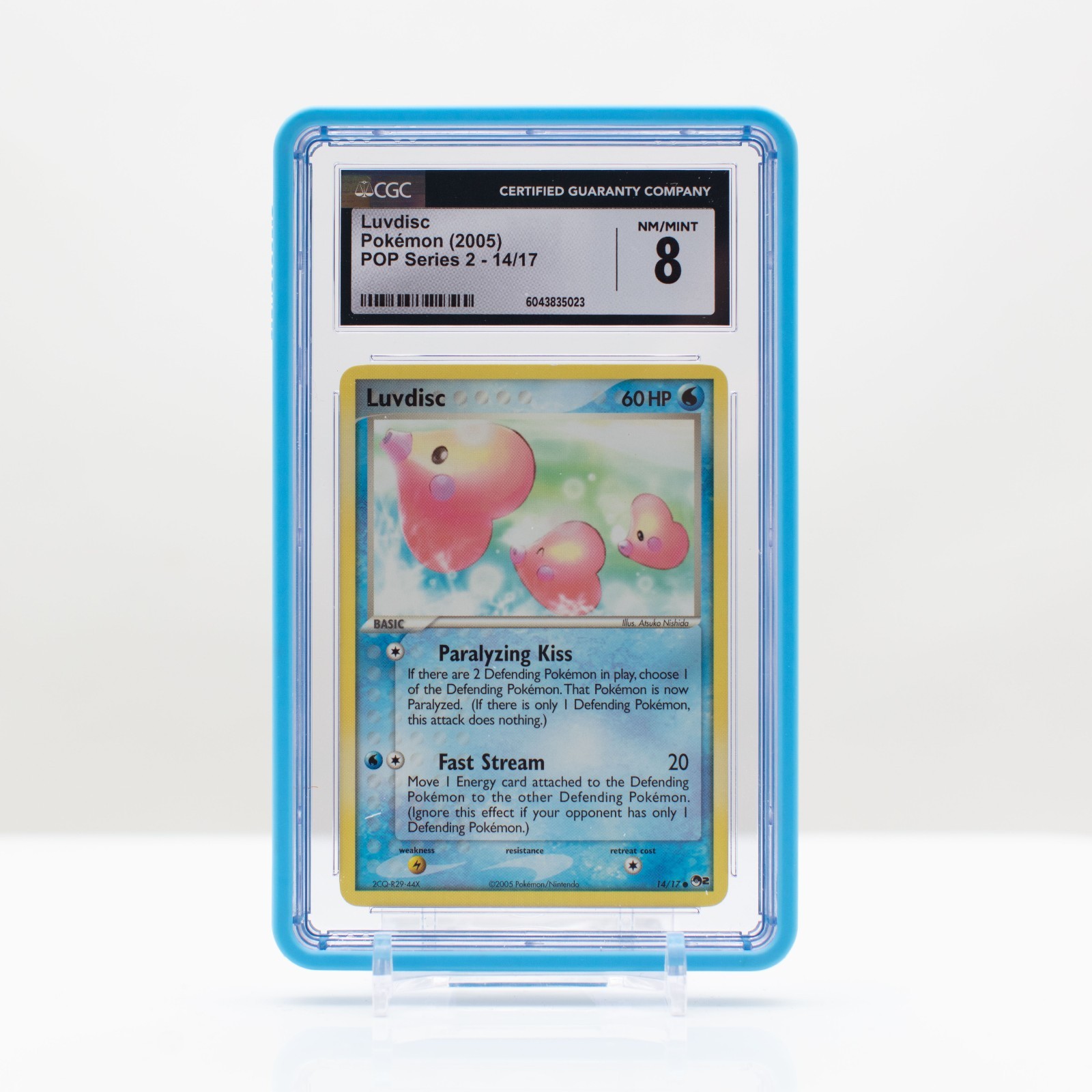Pokemon Luvdisc Non-Holo #14/17 POP Series 2 2005 - CGC 8