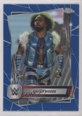 2025 Topps Chrome WWE Blue Refractor 89/150 Xavier Woods #193 5b1