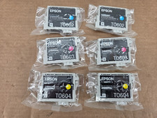 6 NEW Genuine Epson Ink Cartridges T0602 T0603 T0604 Cyan Magenta Yellow