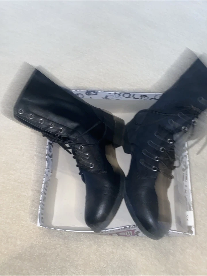 Botas de Combate Brash Talla 9.5 Negras Atar Cuero Sintético Foto 3 de 4