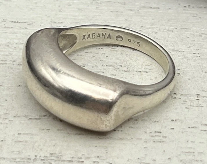 Anillo KABANA Plata Esterlina Curvado Redondeado Cúpula Banda 6.51G / Talla 7 Foto 4 de 4