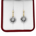 14k Solid Yellow white Gold Lab Grown Diamond Vinteg style Tulpan Earrings E1814 — photo 5