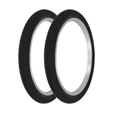 PAIR OF ALL BLACK JUMPER TREAD BMX PRO TIRE BIKE 20" X 1.95" BICYCLE TIRES