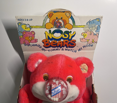 Nosy Bear Nosy Shaker ノージーベアノージーシェイカー 1987 Hasbro (U.K. LTD) Nosy Bears Popcorn Popper Pink Nosy Bear