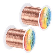 2-Rolls 0.2mmx100m Jewelry Wire, 32 Gauge Craft Wire Copper Wire, Champagne Gold