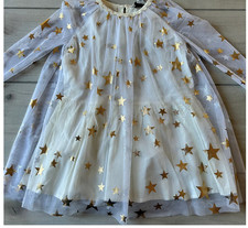 Stella McCartney Tulle White Dress with Gold Stars Sz 4T