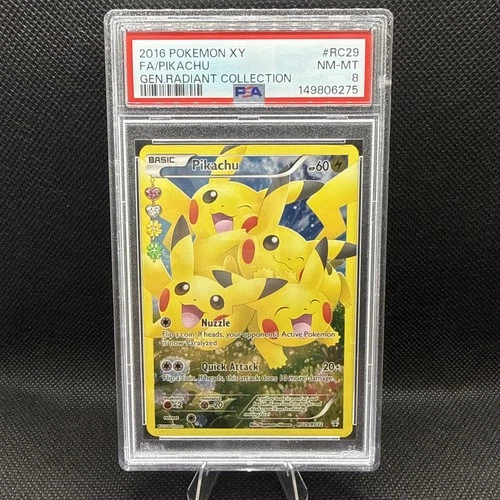 Pikachu Pokémon TCG Generations RC29/RC32 Full Art Ultra Rare Holo PSA 8