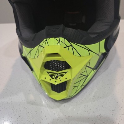 Fly Racing Kinetic Cruss Motocross Helmet Black Hi-Vis Yellow 2XL 63-64 CM