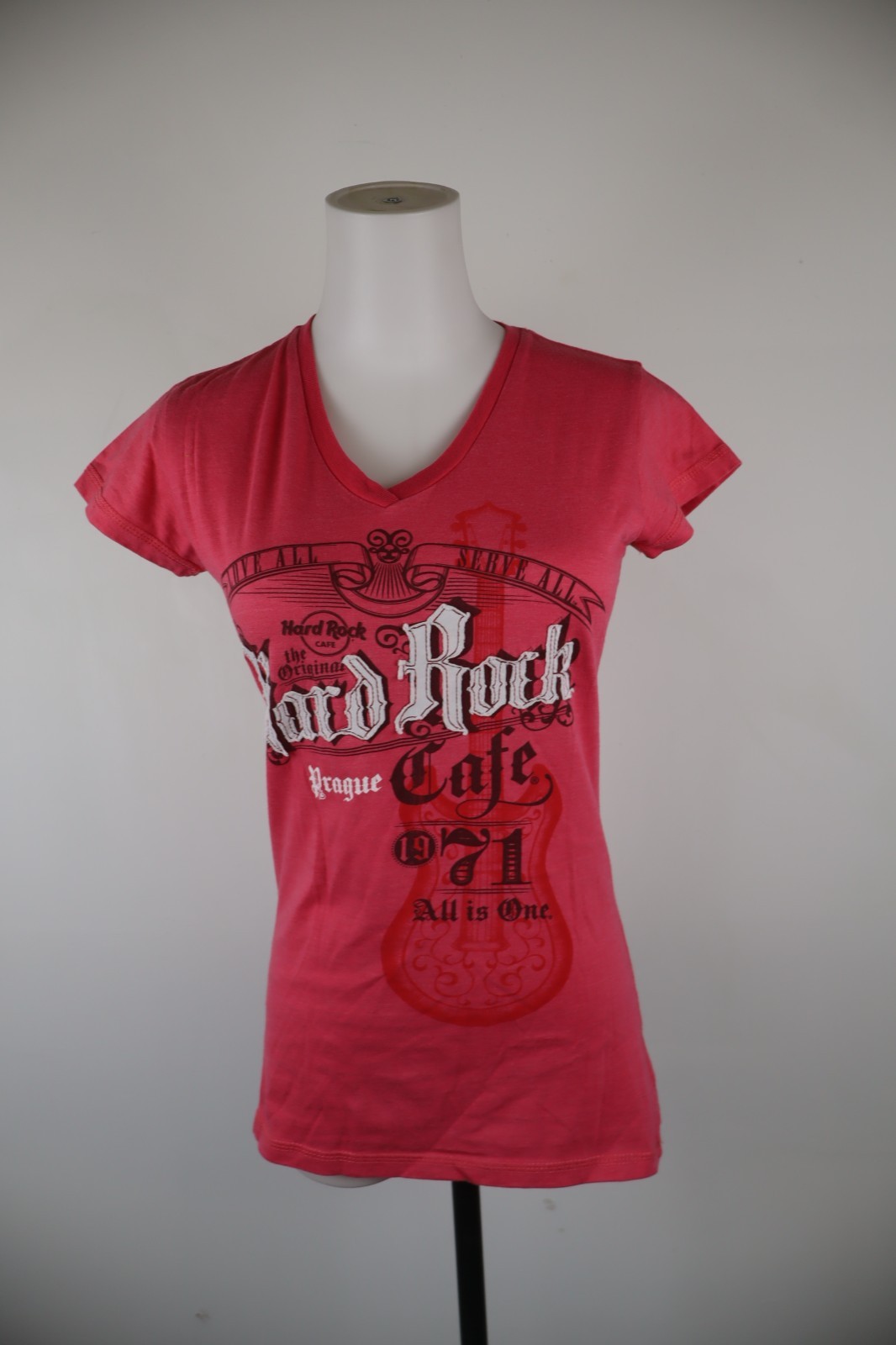 HARD ROCK CAFE PRAGA MAGLIA DONNA TG S WOMAN T-SHIRT VINTAGE CASUAL COTONE