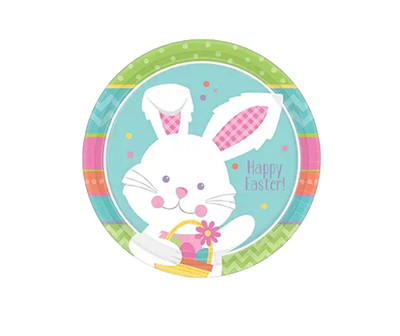 Amscan International Hippity Hop Easter Paper Party Lunch Plates (8 Pack)