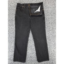 Wrangler Mens Cowboy Cut Straight Leg Jeans Faded Black Denim 33x30 936WBK