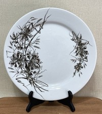 transferware dinner Vintage Brown Transferware Floral Porcelain Dinner Plate with Oval Side Dish — listing 4