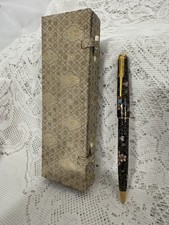 Vintage Japanese Cloisonne Style Floral Pen With Original Box