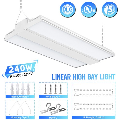 LED Linear High Bay Light 1.63 FT 240W UL Listed Warehouse High Bay Shop Fixture - Picture 2 of 20