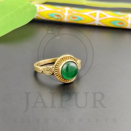 Anillo de mujer de latón macizo multicolor vidrio sintético redondo piedras preciosas tallas EE. UU. JSR54 - Imagen 15 de 17