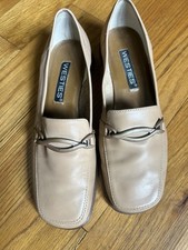 Vtg Westies Loafer Womens Low Heel Square Toe Sz 6.5 Leather Y2K Horsebit Accent