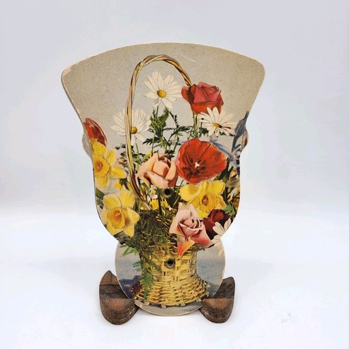 Vintage Funeral Fan Advertising Flower Basket 7" long - Picture 3 of 4