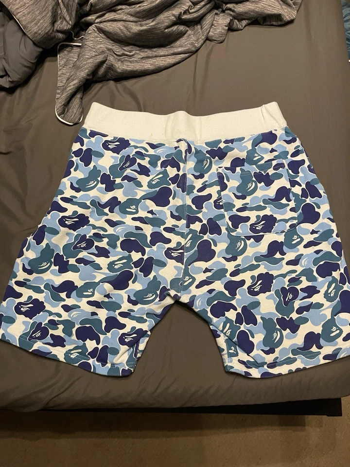 Pantalones cortos deportivos Bape ABC azul camuflaje para hombre talla XL Foto 2 de 4