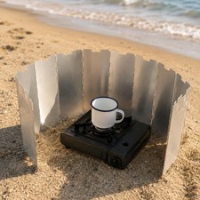 Stove Wind Shield 12Plates Foldable Gas Picnic Screen Outdoor Camping Cooker