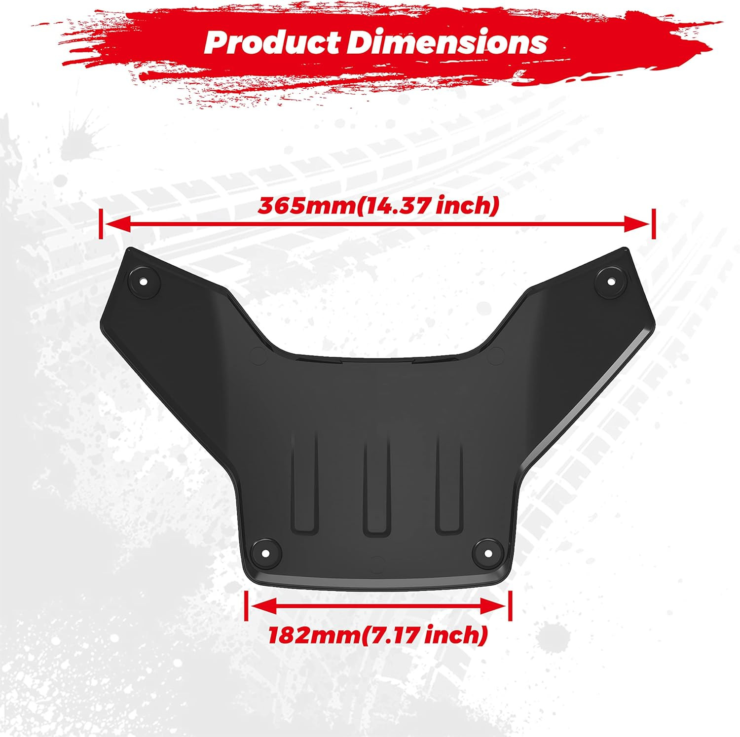 Black Classic Hood Accent Panel for Can-Am Ryker, Vertical Stripe Style Black Ho