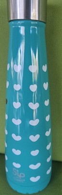 S'ip by S'well Turquoise Heart Stainless Steel Insulated Bottle Twist Lid 15oz