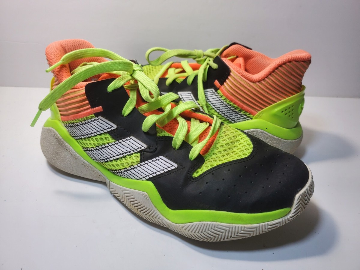 Adidas Boys Harden Stepback J Basketball Shoes Black Coral Green