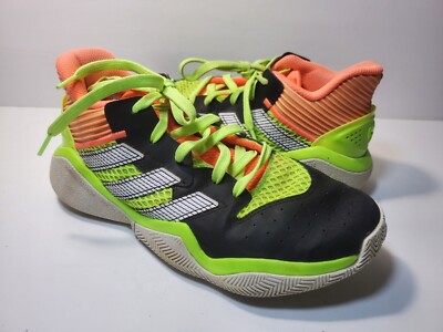 Adidas Boys Harden Stepback J Basketball Shoes Black Coral Green EH2769  Size