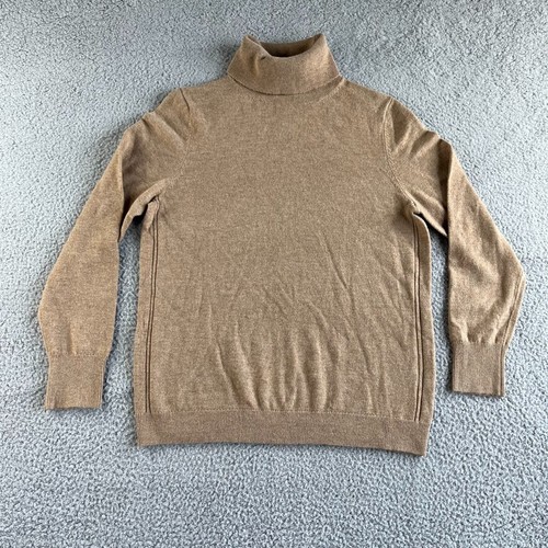 NEW Banana Republic Sweater Womens Large Beige Merino Wool Cashmere Turtleneck - Picture 1 of 17