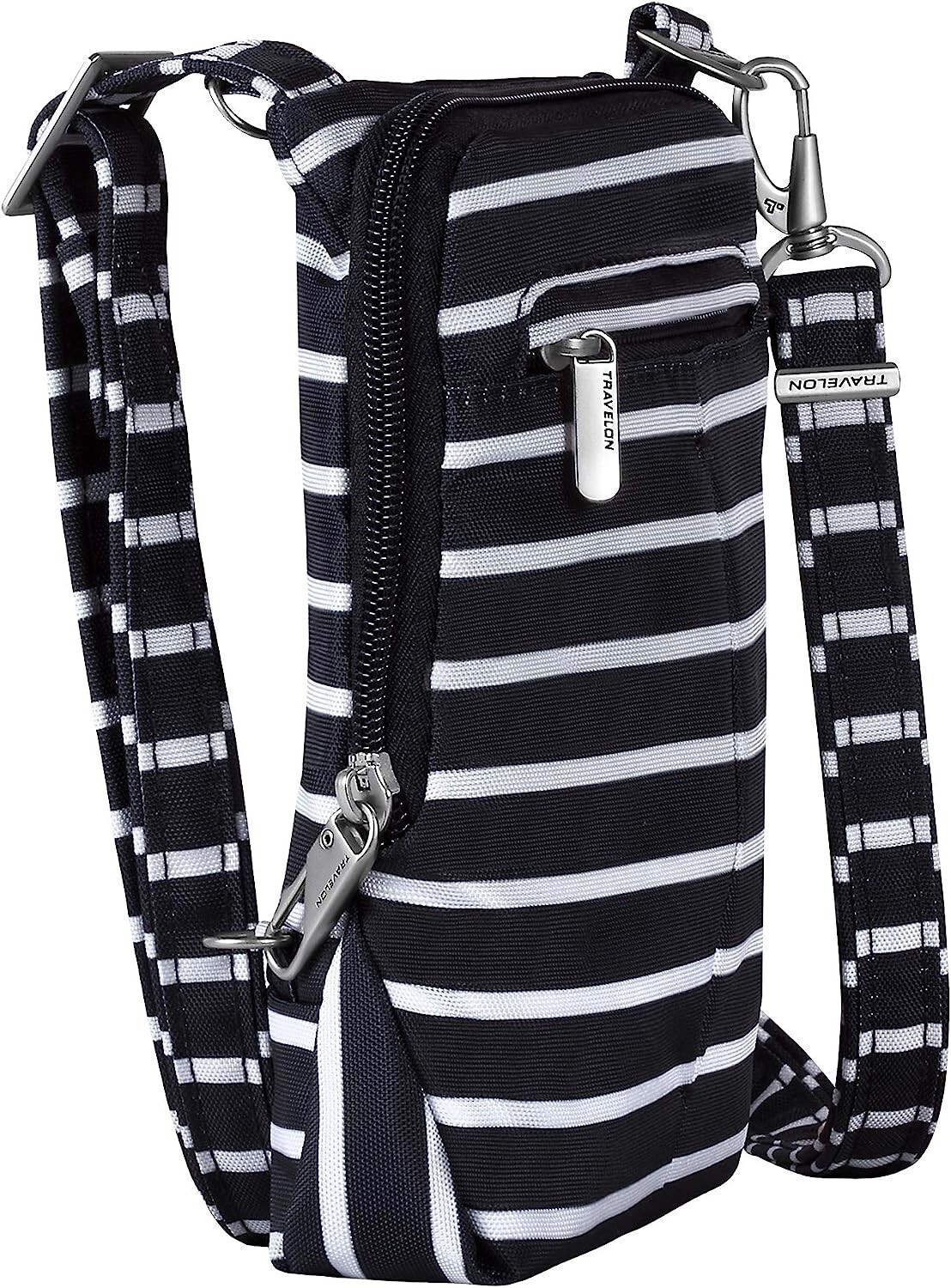 Travelon AntiTheft Classic Light Mini Crossbody Bag (Black w/White