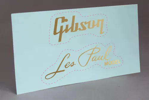 PRE CUT GIBSON LES PAUL GOLD WATER SLIDE DECAL for GUITAR HEADSTOCK