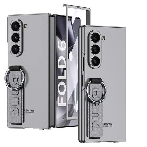 Funda con soporte de anillo de banda mate GKK para Samsung Galaxy Z plegable 6 5G agarre cubierta de vidrio - Imagen 25 de 29