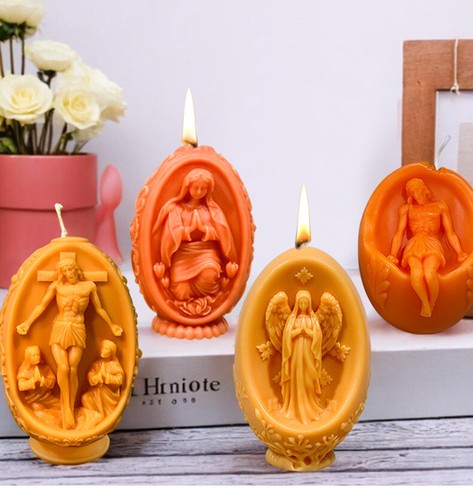 Stampo in silicone Gesù pasquale per candele profumate, diffusore aromi gesso artigianale fai da te - Foto 14 di 18