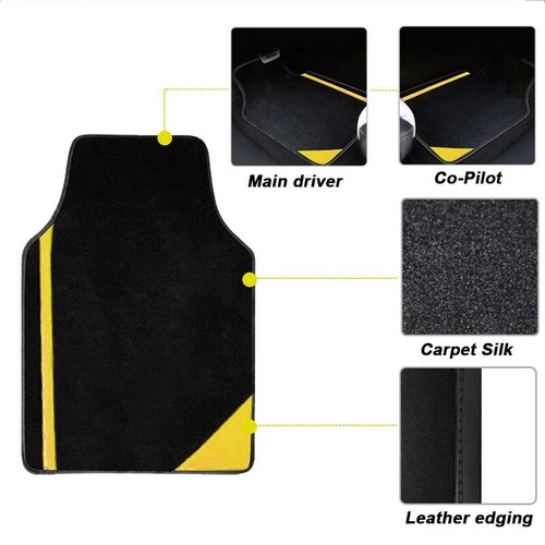 4×Non-Slip Carpet Liner Floor Mats for Auto Car SUV Van Full SetProtect Covers - Bild 2 von 7