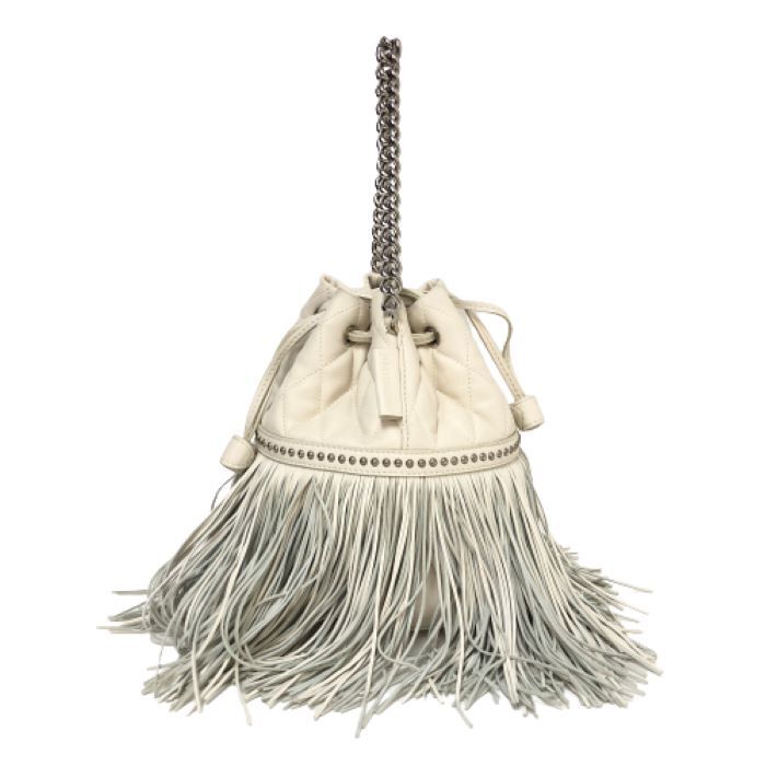 J&M DAVIDSON Fringe Carnival M Medium 2way Handbag White [Used