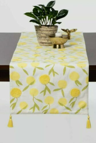 Table Runner 72" x 14" Fruit Lemon Summer Yellow By Opalhouse - Picture 1 of 3