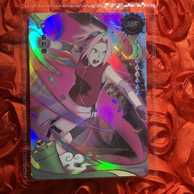 Sakura Haruno NARUTO SUPER Anime SSR Waifu Girl ACG Holo Card