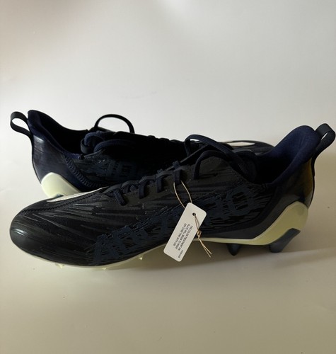 adidas Mens 14 Adizero Low Top Football Cleats Team Navy Blue/White HR1604 NEW - Picture 7 of 8