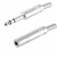 Set 6,3Mm Klinke Stecker + Klinken Buchse Kabel Adapter Stereo Vollmetall LöTen