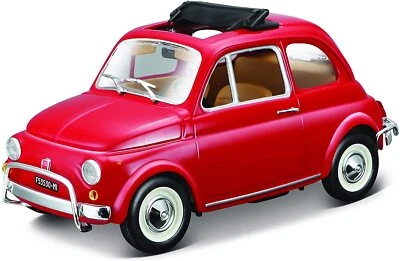 Bburago Fiat 1968 500L rot Maßstab 1:24 Modellauto Auto Car Italien Klassiker