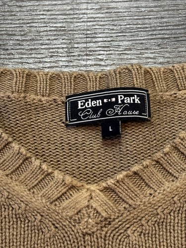 Eden Park V-Neck Pullover Herren Gr. Large Beige 100% Baumwolle Strickpullover Oberteil - Bild 6 von 8
