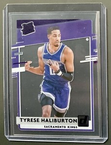 2020-21 Panini Donruss Clearly Rated Rookie  TYRESE HALIBURTON RC PURPLE No 75